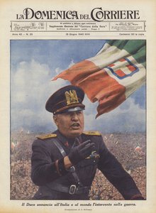 De Duce kondigt Italië en de wereld de deelname aan de oorlog aan