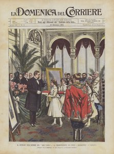 Het jubileum van de auteur van Quo Vadis?, de presentatie van de geschenken aan Sienkiewicz in Warschau