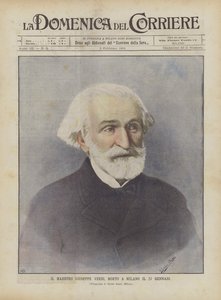 Maestro Giuseppe Verdi, overleden in Milaan op 27 januari door Achille Beltrame