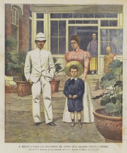 De Italiaanse Minister en Zijn Familie in de Binnenplaats van de Italiaanse Legatie in Peking