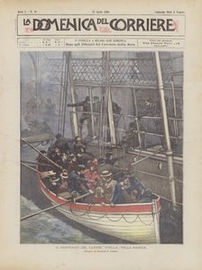 Het schipbreuk van de stoomboot Stella in het Kanaal door Achille Beltrame