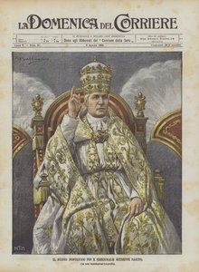 De nieuwe paus Pius X (kardinaal Giuseppe Sarto)