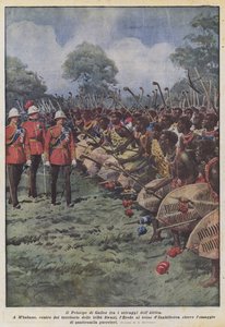 De Prins van Wales tussen de wilden van Afrika