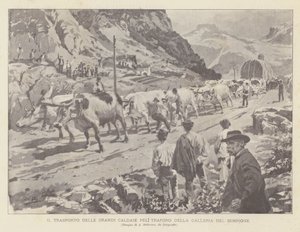Het transport van de grote ketels door de Simplontunnel