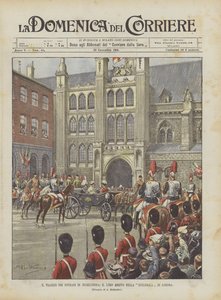 De reis van de vorsten naar Engeland, hun aankomst in de Guildhall van Londen