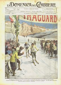 Het universiteitskampioenschap skiën in Zuid-Tirol door Achille Beltrame