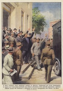 De trotse houding van de Italiaanse bemanningen in Amerika door Achille Beltrame
