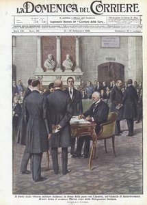 De vrucht van de Italiaanse militaire overwinning, de ondertekening van de vrede met Oostenrijk, in het Kasteel van Saint-Germain