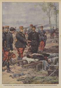 Generaal Castelnau, commandant van de Franse legers in Lotharingen, zweert bij het lijk van zijn zoon door Achille Beltrame