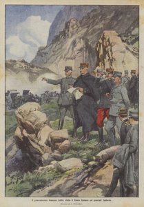 De Franse opperbevelhebber Joffre bezoekt het Italiaanse front met generaal Cadorna door Achille Beltrame