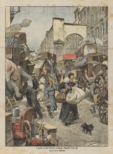 De dag van Sint-Michiel in Milaan, het uiterlijk van de straten