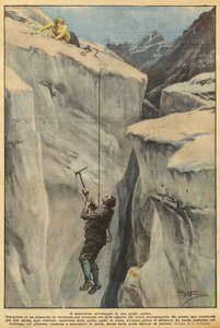 De wonderbaarlijke redding van een berggids door Achille Beltrame