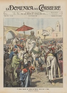 De plechtige intocht van de sultan van Marokko Abd-el-Aziz in Rabat