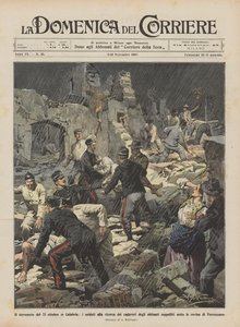 De aardbeving van 23 oktober in Calabrië, soldaten op zoek naar de lichamen van de bewoners ? door Achille Beltrame
