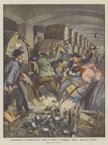 Woede van Franse wijnboeren, duizenden hectoliters champagne verspild en vernietigd uit wraak door Achille Beltrame