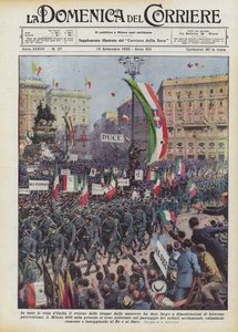 In alle steden van Italië hebben de terugkeer van de troepen van de manoeuvres aanleiding gegeven tot demonstraties ? door Achille Beltrame