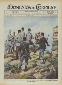 Grensincidenten, generaal en Oostenrijkse soldaten die zich terugtrekken van Cima Mandriolo