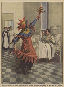 Verpleegster verbonden aan een Engels ziekenhuis die een kind geneest door zich bizar te vermommen