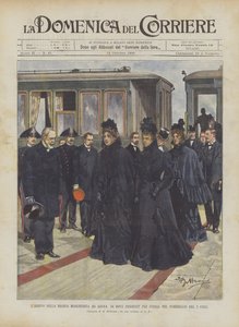 De aankomst van koningin Margherita in Arona vanwaar zij verder ging naar Stresa in de namiddag van de 2e van deze maand
