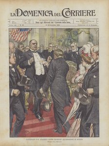 De aanslag van een anarchist op McKinley tijdens de tentoonstelling in Buffalo door Achille Beltrame