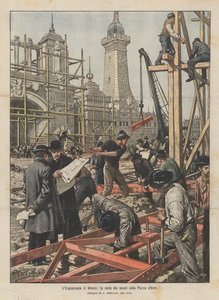 De tentoonstelling van Milaan, de staat van de werken op het Exercitieplein door Achille Beltrame