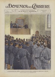 De inhuldiging van de landbouwcursus voor soldaten in de kazerne van S. Simpliciano, Milaan
