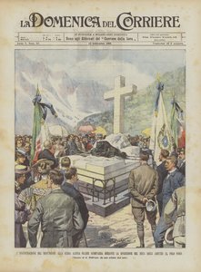 De inhuldiging van het monument voor de berggids Ollier, verdwenen tijdens de expeditie van de hertog