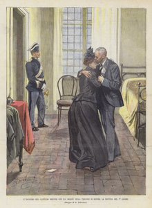 De ontmoeting van kapitein Dreyfus met zijn vrouw in de gevangenis van Rennes, op de ochtend van 1 juli