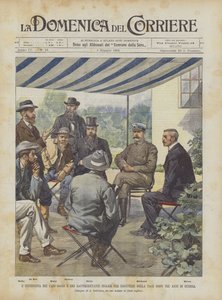 Het Interview Van De Boerenleiders En De Britse Vertegenwoordigers Om De Vrede Te Bespreken Na Drie Jaar Oorlog door Achille Beltrame