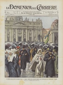 De afsluiting van de feesten voor het pauselijke jubileum, het Sint-Pietersplein na de grote ceremonie door Achille Beltrame