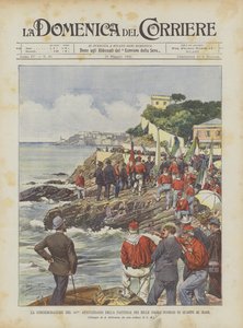 De Herdenking Van Het 42e Jubileum Van Het Vertrek Van De Duizend Van De Rots Van Quarto Naar Zee door Achille Beltrame