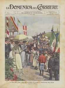 Het Boomfeest In Rome Met De Deelname Van De Vorsten, De Demonstratie Van De Scholieren door Achille Beltrame