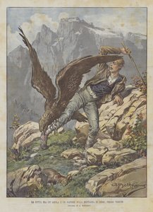 Het gevecht tussen een adelaar en een herder op de berg Zerie bij Triëst