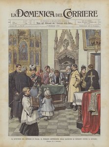 De kwestie van echtscheiding in Italië, het publiek ondertekent petities tegen echtscheiding in de sacristieën