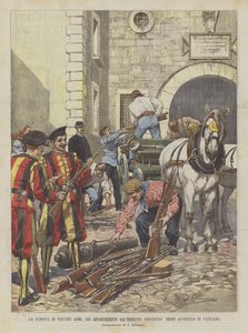 De verkoop van oude wapens, voorheen behorend tot het pauselijke leger, onlangs gebeurd in het Vaticaan