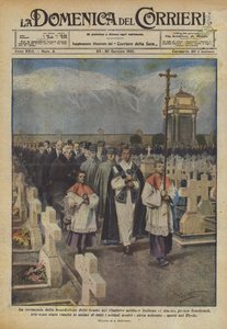 De ceremonie van de zegening van de graven op de Italiaanse militaire begraafplaats van Amras ?