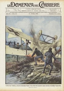 Het einde van een Albatros die Venetië had gebombardeerd door Achille Beltrame