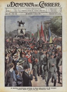 De grootse patriottische manifestatie van Milaan ter gelegenheid van 20 september door Achille Beltrame