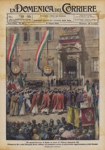 De manifestatie in Rome ter ere van Victor Emanuel III door Achille Beltrame