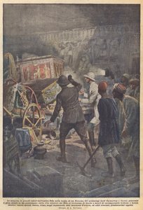De ontdekking van grote schatten van het oude Thebe in het graf van een farao