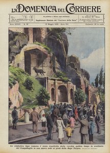 De symbolische Romeinse wolvin is verplaatst van de oude kooi langs de trap van ? door Achille Beltrame
