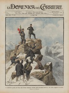 De expeditie geleid door de Hertog van de Abruzzen bereikt de hoogste top van de Ruwenzori berg