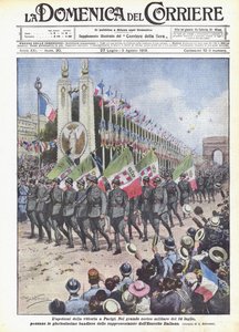 De apotheose van de overwinning in Parijs door Achille Beltrame