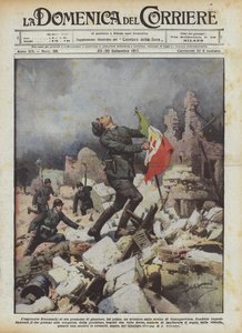 De aspirant Franceschi had zichzelf beloofd als eerste een driekleur te planten op de ruïnes van Castagnevizza