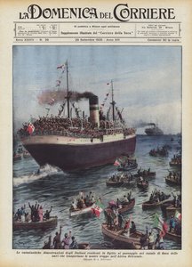 De enthousiaste demonstraties van de in Egypte wonende Italianen bij de passage door het Suezkanaal ?