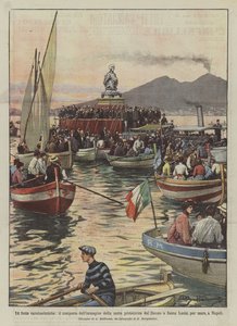 De karakteristieke feesten, het transport van het beeld van de beschermheilige van de kathedraal naar Santa