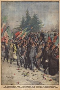 De grandioze feesten van Milaan voor Vittorio Emanuele III door Achille Beltrame