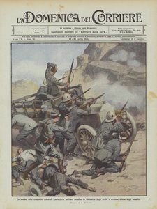 De gevaren van koloniale veroveringen, militaire vrachtwagen aangevallen in Cyrenaica door Arabieren