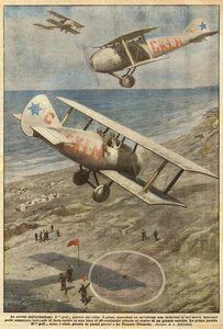 De nieuwigheden van de luchtvaart, golf gespeeld vanuit de lucht