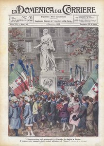 De inwijding van het monument voor Edmondo De Amicis in Turijn